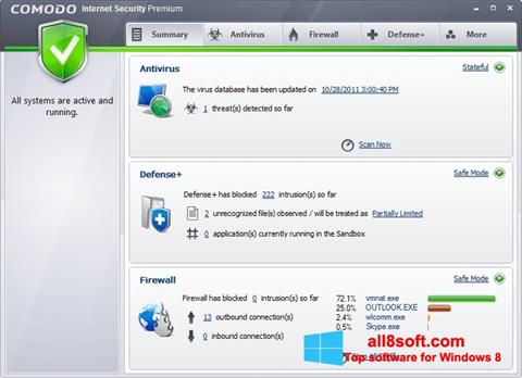 Captura de pantalla Comodo Internet Security Premium para Windows 8