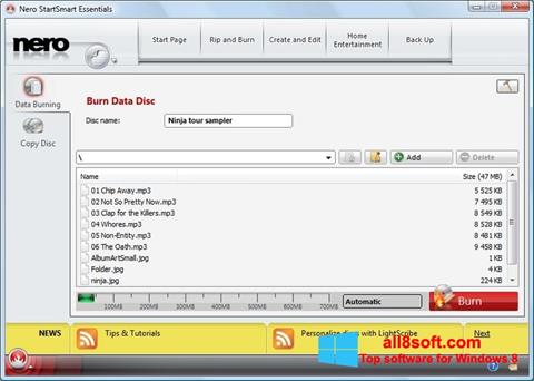 Captura de pantalla Nero StartSmart para Windows 8