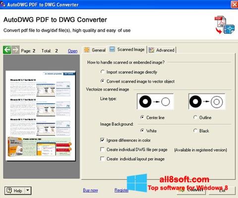 Captura de pantalla PDF to DWG Converter para Windows 8