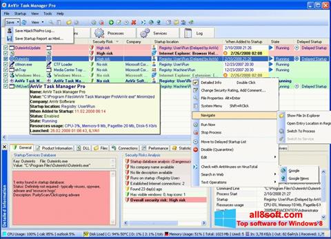 Captura de pantalla AnVir Task Manager para Windows 8