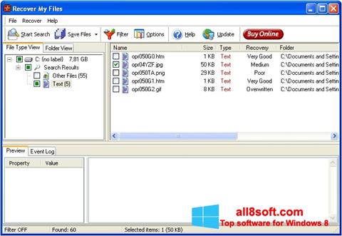 Captura de pantalla Recover My Files para Windows 8