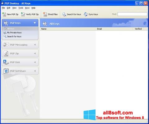 Captura de pantalla PGP Desktop para Windows 8