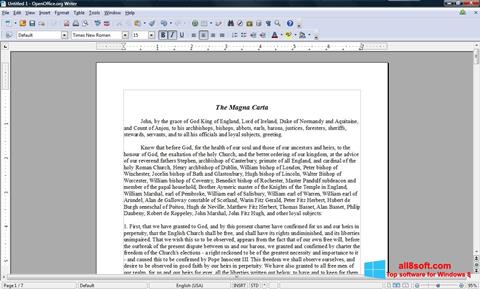 Captura de pantalla OpenOffice para Windows 8