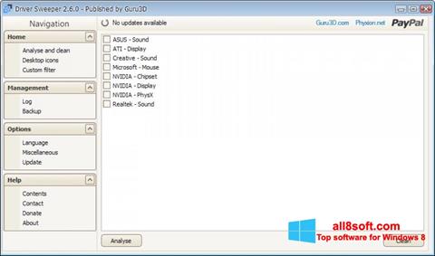 Captura de pantalla Driver Sweeper para Windows 8