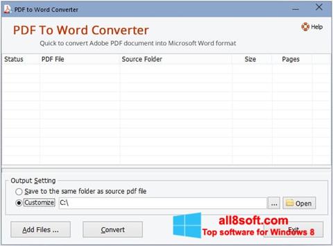 Captura de pantalla PDF to Word Converter para Windows 8