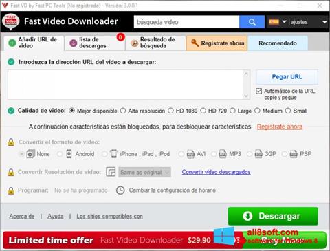 Captura de pantalla Fast Video Downloader para Windows 8