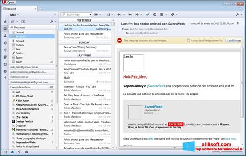 Captura de pantalla Opera Mail para Windows 8