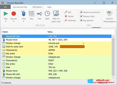 Captura de pantalla Mouse Recorder para Windows 8