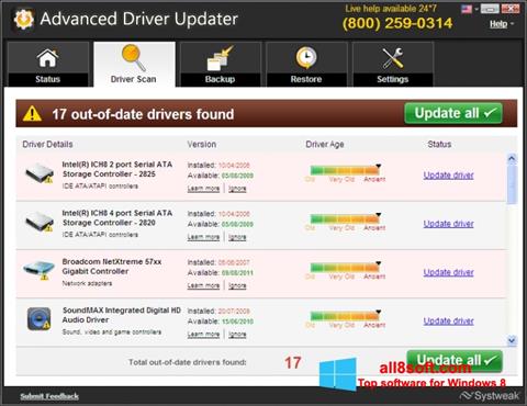 Captura de pantalla Advanced Driver Updater para Windows 8