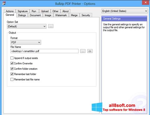 Captura de pantalla BullZip PDF Printer para Windows 8