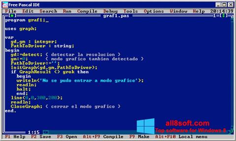 Captura de pantalla Free Pascal para Windows 8