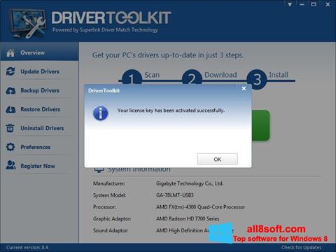 Captura de pantalla Driver Toolkit para Windows 8
