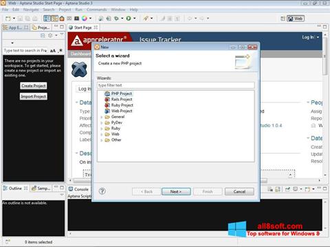 Captura de pantalla Aptana Studio para Windows 8