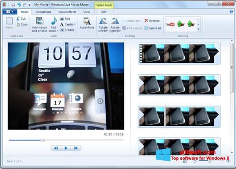 Captura de pantalla Windows Live Movie Maker para Windows 8