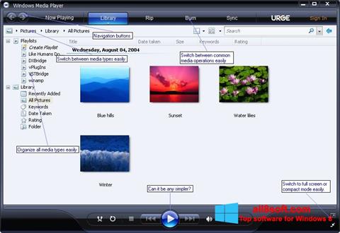Captura de pantalla Media Player para Windows 8