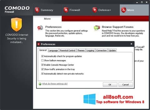 Captura de pantalla Comodo Firewall para Windows 8