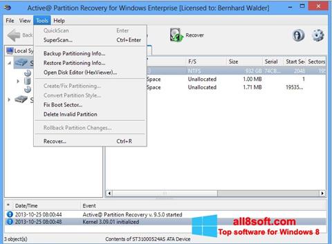 Captura de pantalla Active Partition Recovery para Windows 8