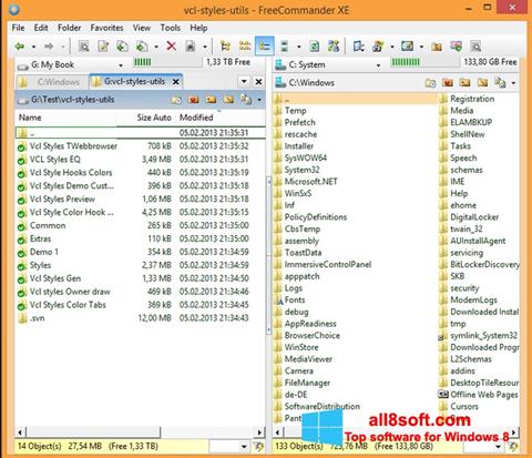 Captura de pantalla FreeCommander para Windows 8