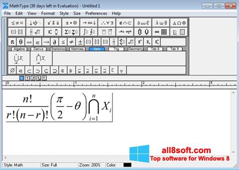 Captura de pantalla MathType para Windows 8