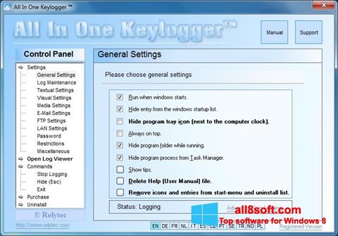 Captura de pantalla Keylogger para Windows 8
