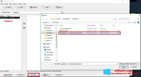 Captura de pantalla ArtMoney para Windows 8