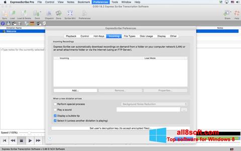 Captura de pantalla Express Scribe para Windows 8