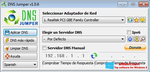 Captura de pantalla DNS Jumper para Windows 8