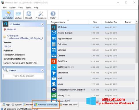 Captura de pantalla Uninstall Tool para Windows 8