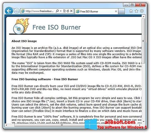 Captura de pantalla ISO Burner para Windows 8