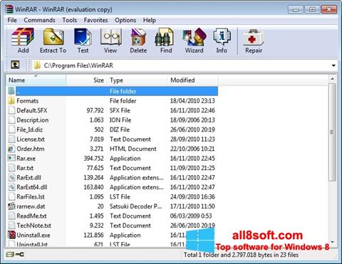 Captura de pantalla WinRAR para Windows 8