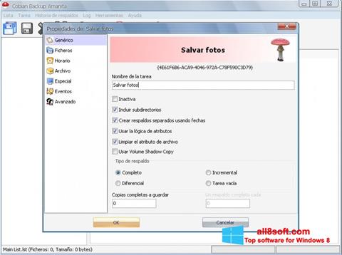 Captura de pantalla Cobian Backup para Windows 8
