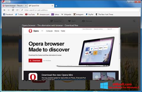 Captura de pantalla Opera Developer para Windows 8