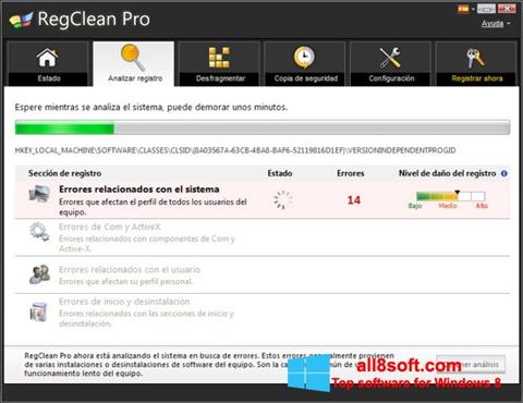 Captura de pantalla RegClean Pro para Windows 8