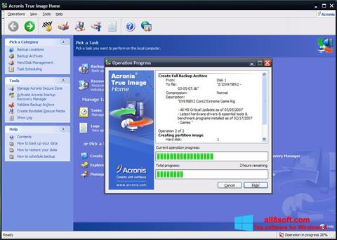 Captura de pantalla Acronis True Image para Windows 8