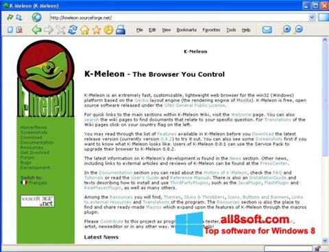 Captura de pantalla K-Meleon para Windows 8
