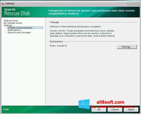 Captura de pantalla Kaspersky Rescue Disk para Windows 8