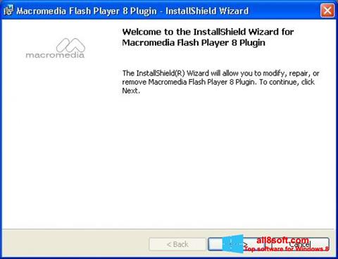 Captura de pantalla Macromedia Flash Player para Windows 8