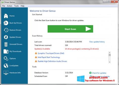 Captura de pantalla Driver Genius Professional para Windows 8