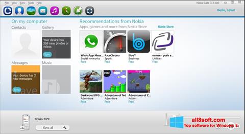 Captura de pantalla Nokia PC Suite para Windows 8