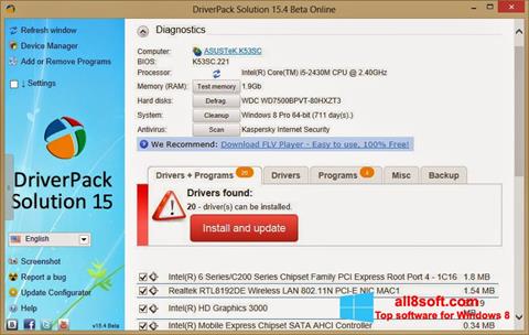 Captura de pantalla DriverPack Solution Online para Windows 8