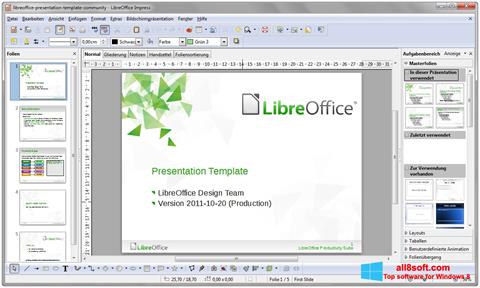 Captura de pantalla LibreOffice para Windows 8