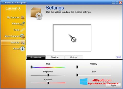 Captura de pantalla CursorFX para Windows 8