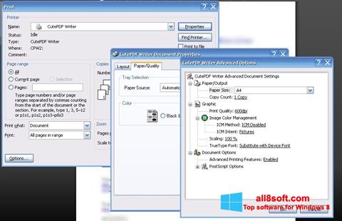 Captura de pantalla CutePDF Writer para Windows 8