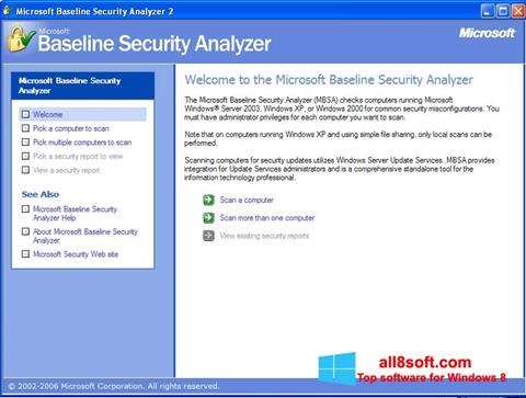 Captura de pantalla Microsoft Baseline Security Analyzer para Windows 8