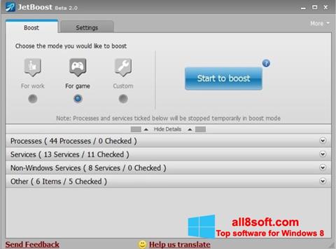 Captura de pantalla JetBoost para Windows 8