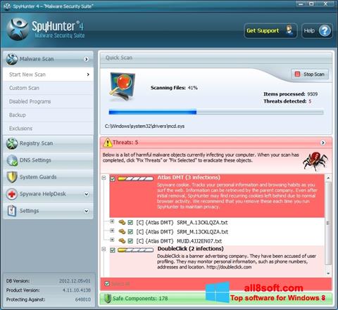 Captura de pantalla SpyHunter para Windows 8