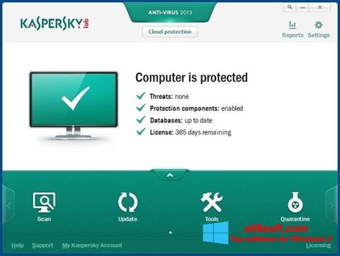 Captura de pantalla Kaspersky AntiVirus para Windows 8