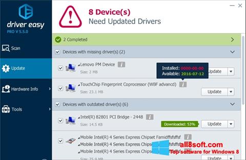 Captura de pantalla Driver Easy para Windows 8