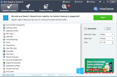 Captura de pantalla Wise Registry Cleaner para Windows 8