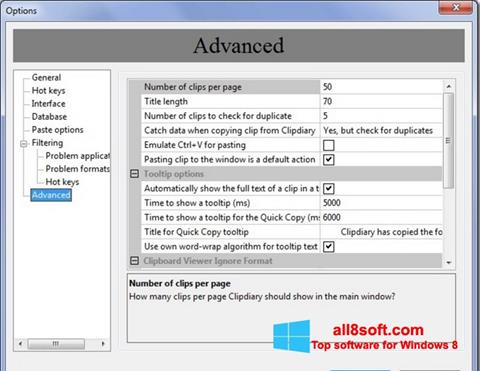 Captura de pantalla Clipdiary para Windows 8